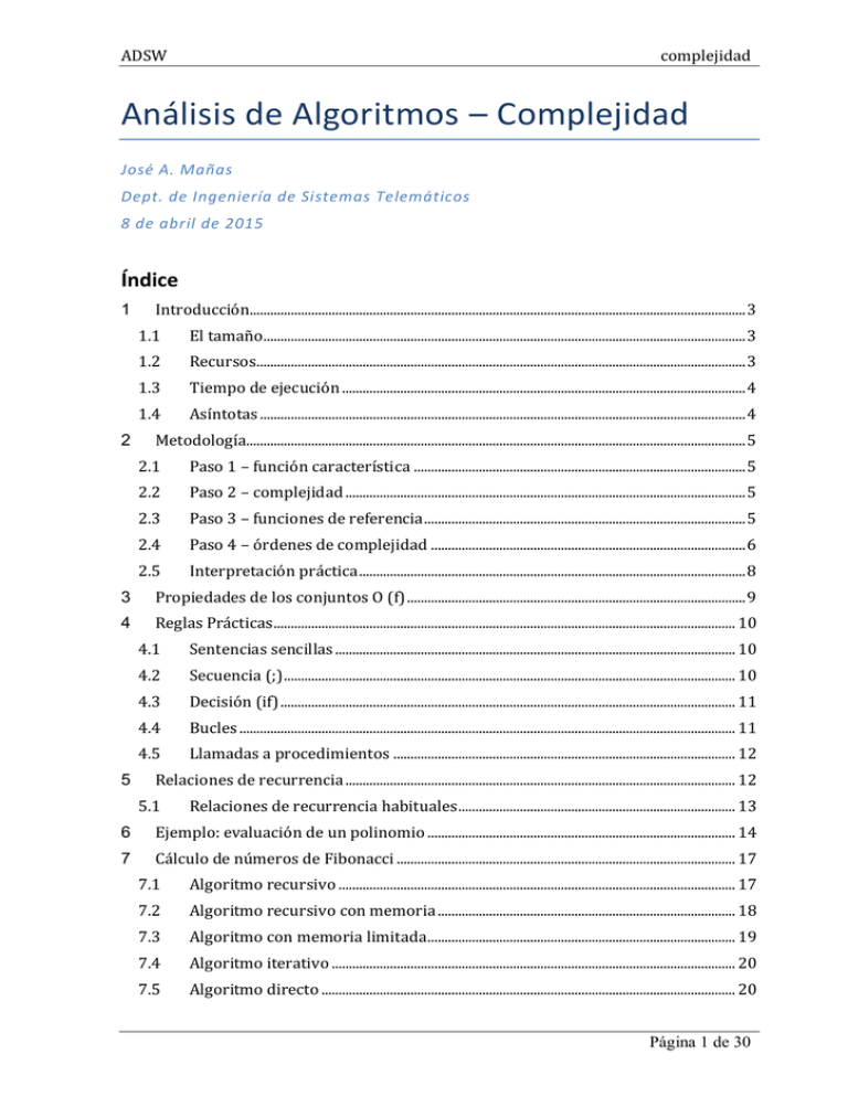 Análisis De Algoritmos – Complejidad