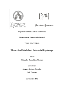 Theoretical Models of Industrial Espionage [versión