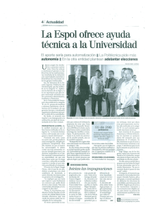 La Espol ofrece ayuda técnica a la Universidad