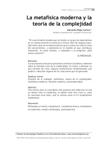 La metafísica moderna y la teoría de la complejidad