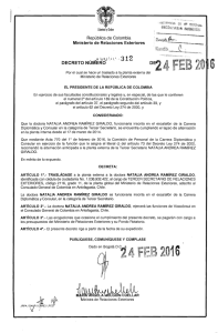 decreto 312 del 24 de febrero de 2016