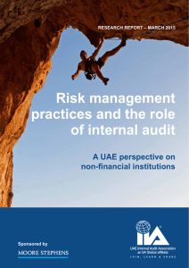 Risk management practices and the role of internal audit