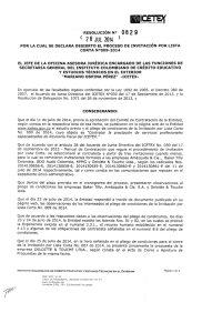 acto de declaratoria de desierto del proceso