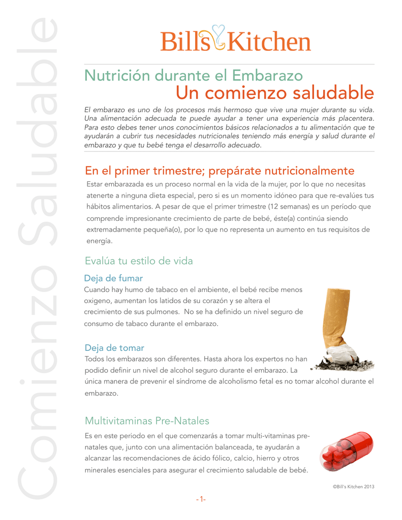 Dieta equilibrada embarazo primer trimestres