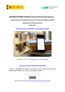 RESUMEN INFORME HORIZON Edición 2015 Educación Superior
