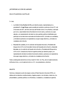 INTERPONE ACCIÓN DE AMPARO SOLICITA MEDIDA CAUTELAR