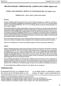 efectos letales y subletales del clorotalonil sobre daphnia pulex