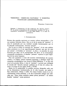 "persona", “derecho natural" y nuestra tradición iurisprudencial