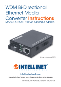 WDM Bi-Directional Ethernet Media Converter Instructions