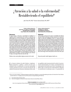 ¿Atención a la salud o la enfermedad? Restableciendo el equilibrio*