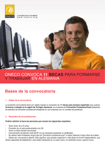 ONECO CONVOCA 11 BECAS PARA FORMARSE Y TRABAJAR