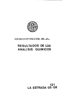 RESULTADOS DE LOS A N ÁLIS I S QU I MICOS 121 LA ESTRADA