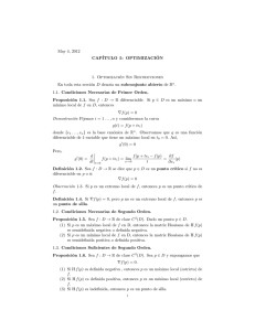 May 4, 2012 CAPÍTULO 5: OPTIMIZACI´ON 1. Optimización Sin