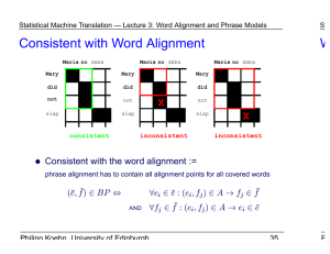 Consistent with Word Alignment p W