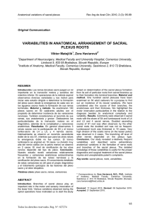 variabilities in anatomical arrangement of sacral plexus roots