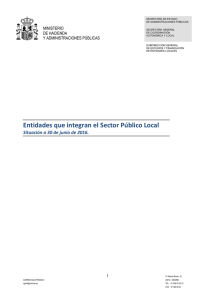 Informe sobre el Sector Público Local a 30 de junio de 2016