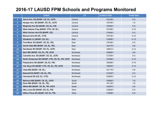 2016-17 LAUSD FPM Schools and Programs Monitored
