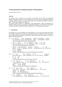 Verbal agreement in Spanish sentences with partitives