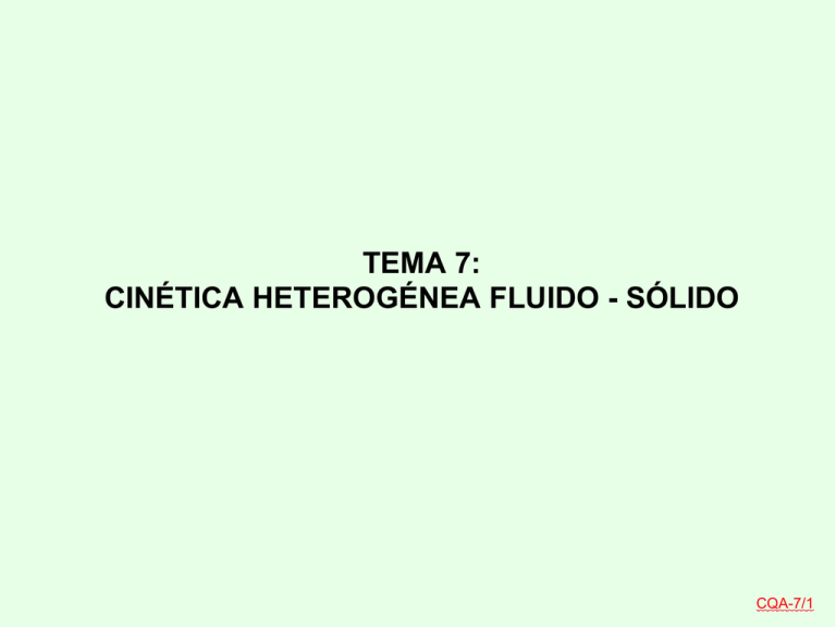 TEMA 7: CINÉTICA HETEROGÉNEA FLUIDO