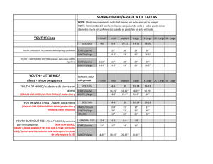 sizing chart/grafica de tallas