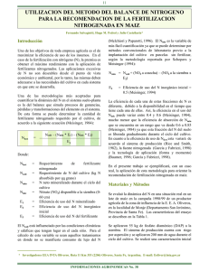 utilizacion del metodo del balance de nitrogeno para la