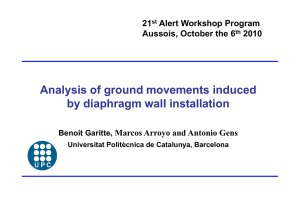 Analysis of ground movements induced by diaphragm wall installation
