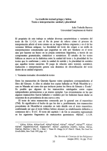 La tradición textual griega y latina. Texto e interpretación