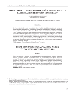 VALIDEZ ESPACIAL DE LAS NORMAS JUR&Iacute;DICAS: UNA MIRADA