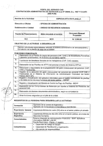 PERFIL DEL SERVICIO CAS CONTRATACIÓN