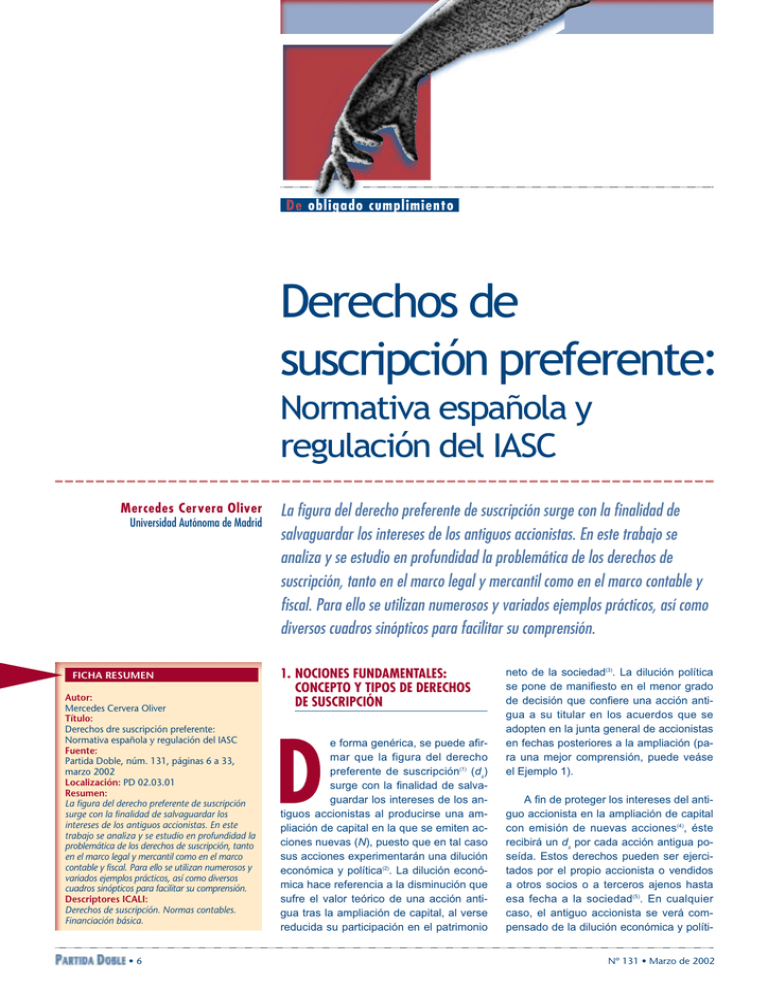 Derechos De Suscripción Preferente