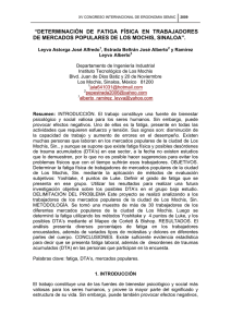 Determinaci&oacute;n de fatiga f&iacute;sica en trabajadores que laboran en