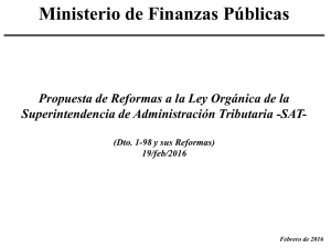 Ministerio de Finanzas Públicas Propuesta de Reformas a la Ley