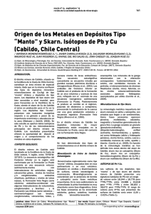 Origen de los Metales en Depósitos Tipo “Manto” y Skarn. Isótopos