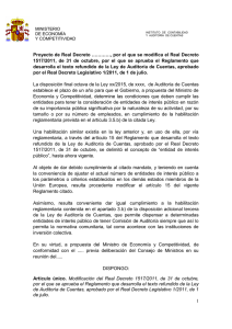 Proyecto de Real Decreto - Instituto de Contabilidad y Auditoría de