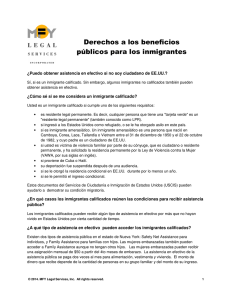 Derechos a los beneficios p&oacute;blicos para los inmigrantes
