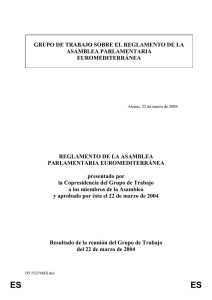 grupo de trabajo sobre el reglamento de la asamblea parlamentaria