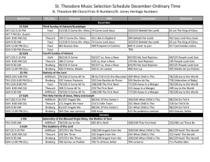 St. Theodore Music Selection Schedule December