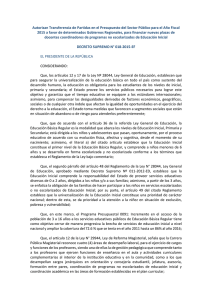 decreto supremo n° 018-2015-ef