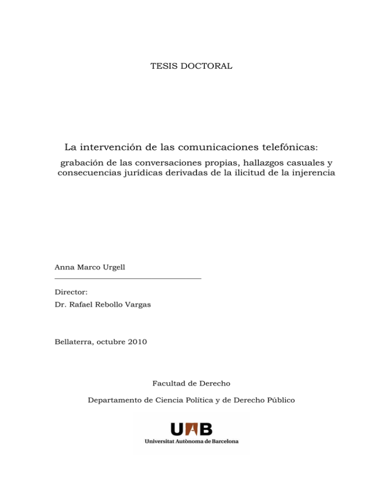 La Intervenci N De Las Comunicaciones Telef Nicas