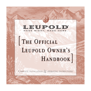 The Official Leupold Owner`s Handbook