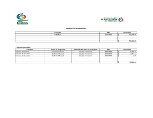ingresos del mes de diciembre 2015