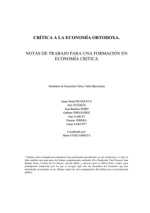 crítica a la economía ortodoxa. notas de trabajo