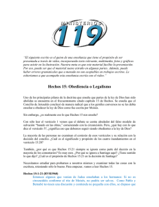 Hechos 15: Obediencia o Legalismo