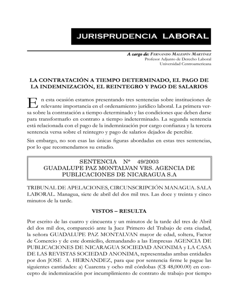 JURISPRUDENCIA Laboral