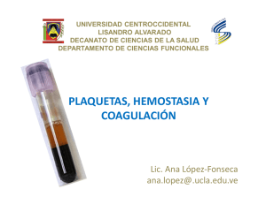 plaquetas, hemostasia y coagulación