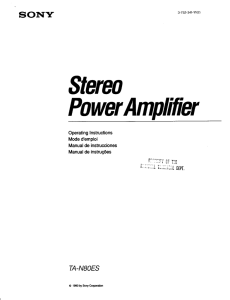 Page 1 SONY Stereo PawerAmplifier Operating Instructions Mode d