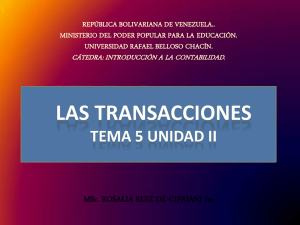 Tema 5. Las transacciones - Rosalía Ruiz de Cipriani