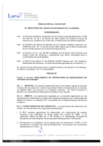 Reglamento de Operaciones de Redescuento de Cartera de