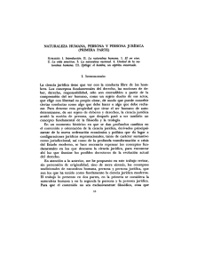 NATURALEZA HUMANA. PERSONA Y PERSONA JURÍDICA