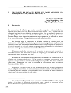 Transmisión de inflación entre los países miembros del CMCA